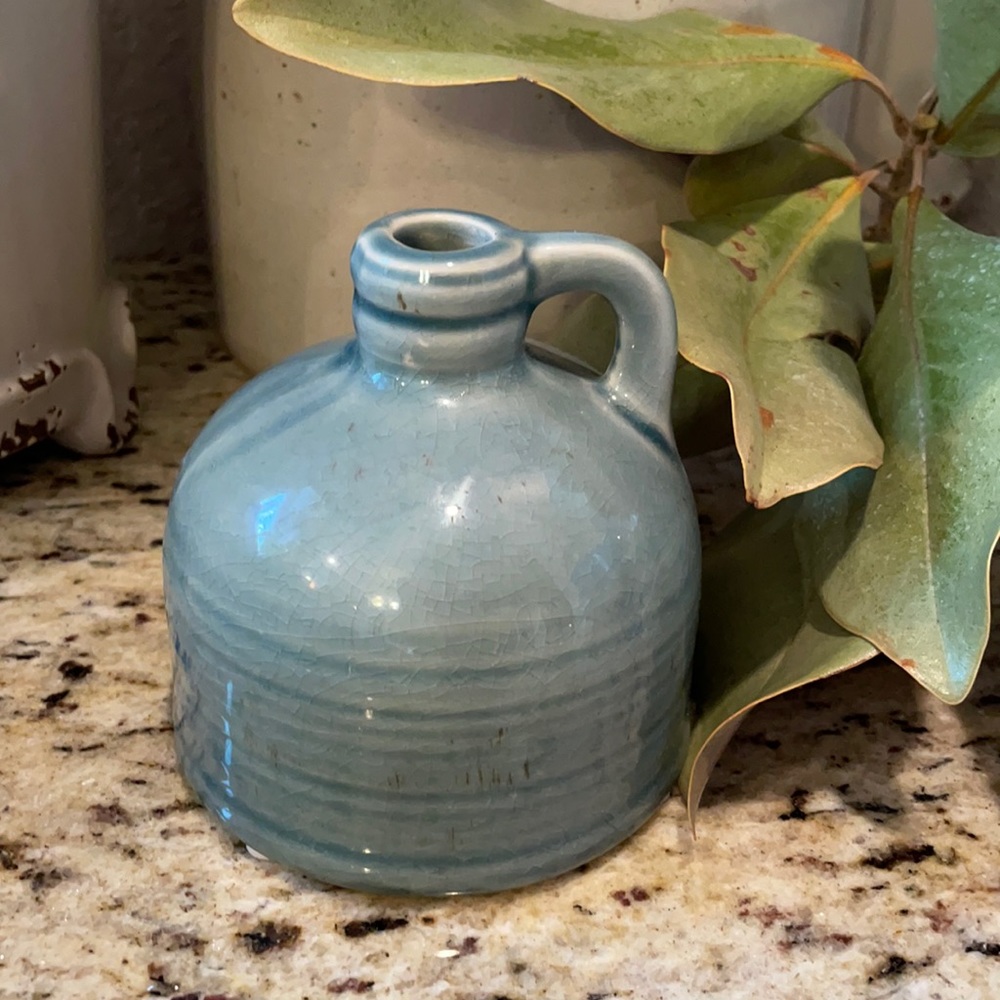 Magnolia steel blue pottery vase